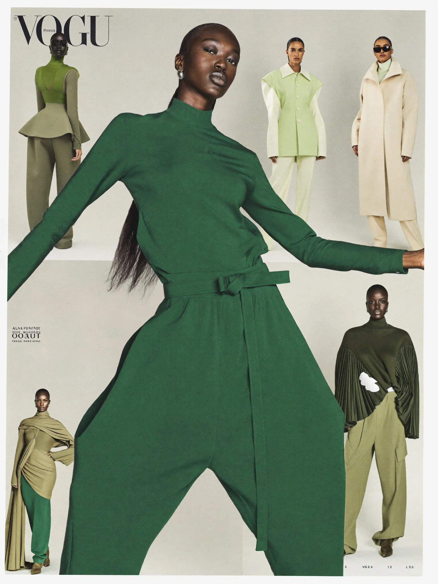 Draped knit ensemble
